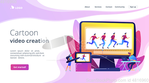 Image of Computer animation concept landing page