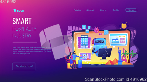 Image of Smart hospitality industry concept landing page