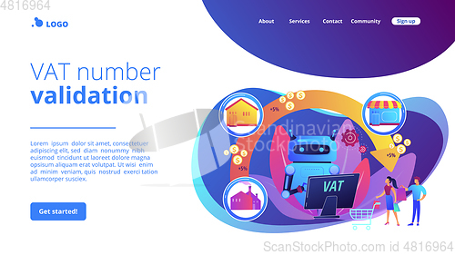 Image of Value added tax system concept landing page