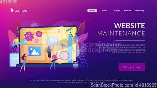 Image of Website maintenance concept landing page