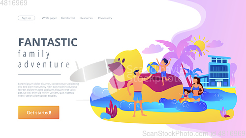 Image of Family vacation concept landing page