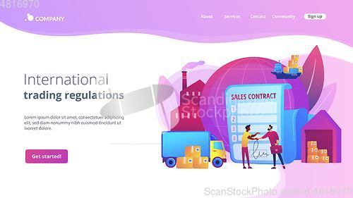 Image of Sales contract terms concept landing page