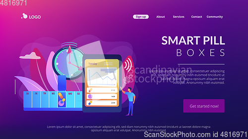 Image of Smart pill boxes concept landing page