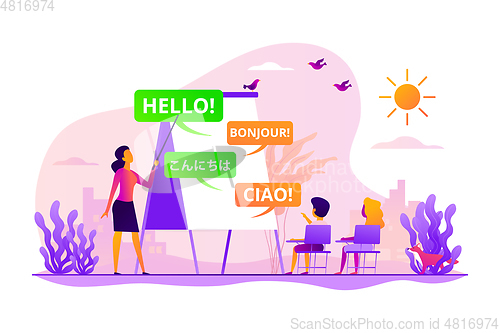 Image of Language learning camp concept vector illustration