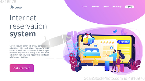 Image of Hotel booking call center concept landing page