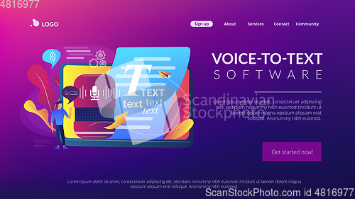 Image of Speech to text concept landing page