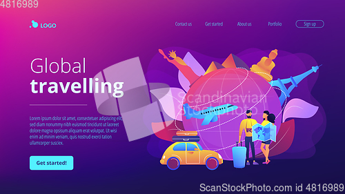 Image of Global travelling concept landing page.