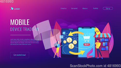 Image of Mobile device trade-in concept landing page.