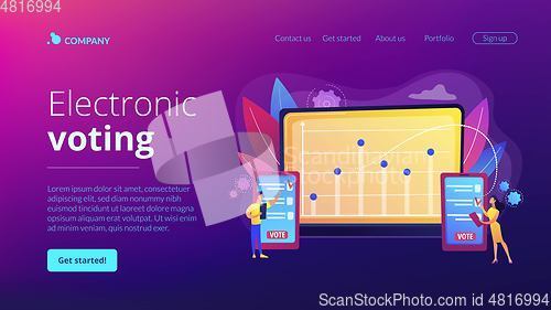 Image of Electronic voting concept landing page