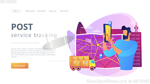 Image of Post service tracking concept landing page