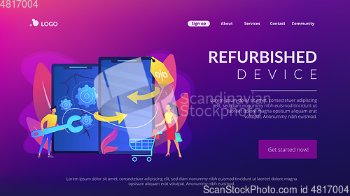 Image of Refurbished device concept landing page.