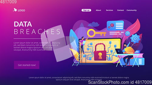 Image of Data leakage concept landing page