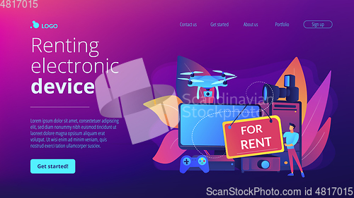 Image of Renting electronic device concept landing page.