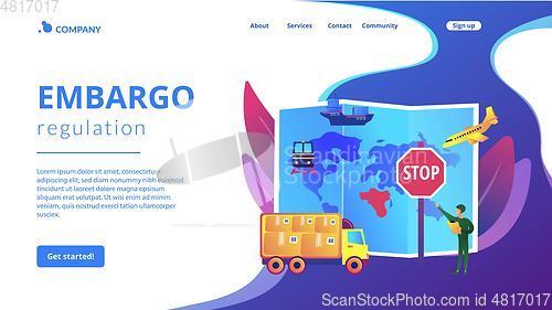 Image of Embargo regulation concept landing page