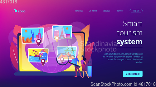 Image of Smart tourism system concept landing page