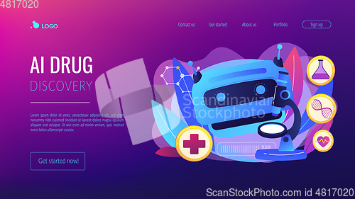 Image of AI use in healthcare concept landing page.