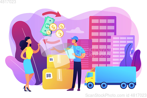 Image of Cash on delivery COD concept vector illustration