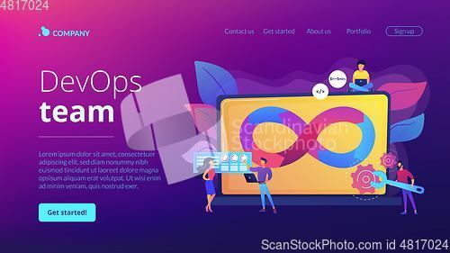Image of DevOps team concept landing page