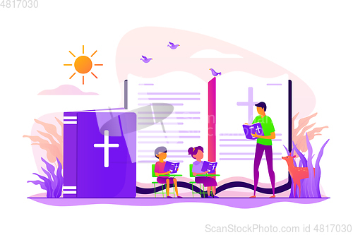 Image of Religious summer camp concept vector illustration