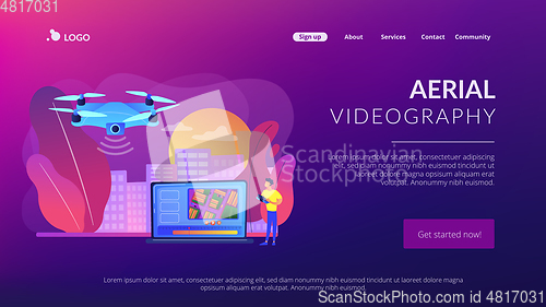 Image of Aerial videography concept landing page