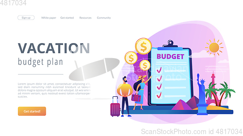 Image of Vacation fund concept landing page.