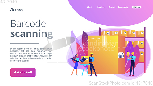 Image of Barcode scanning concept landing page