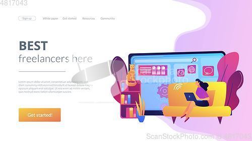 Image of Freelance work concept landing page