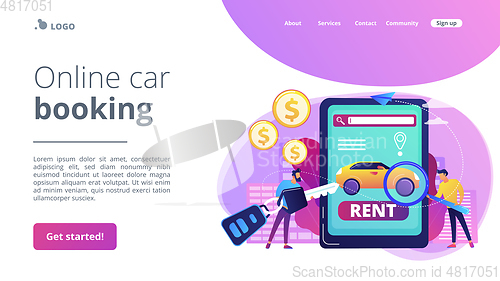 Image of Rental car service concept landing page.