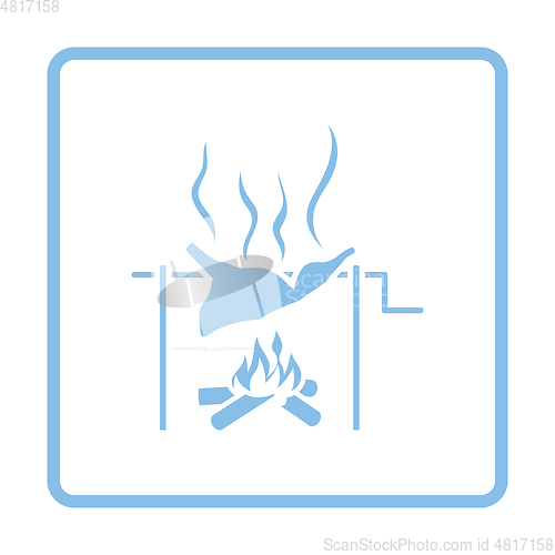 Image of Roasting meat on fire icon