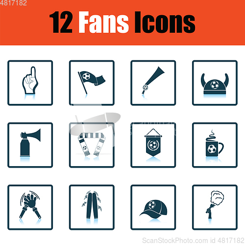 Image of Set of soccer fans icons