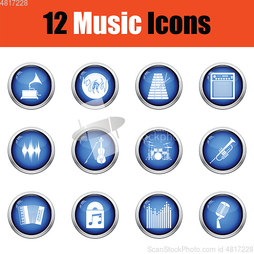 Image of Set of musical icons. 