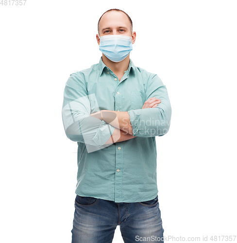 Image of young man in protective medical mask