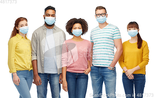 Image of people in medical masks for protection from virus