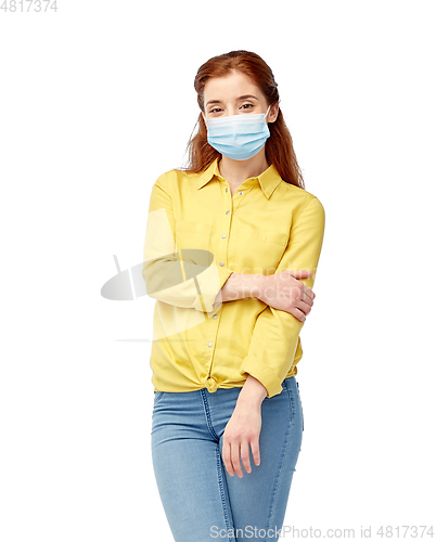 Image of young woman in protective medical mask