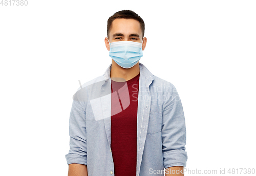 Image of young man in protective medical mask