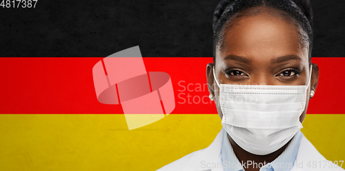 Image of african american doctor in medical mask