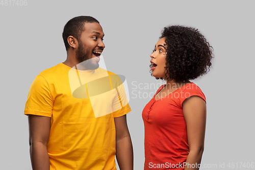 Image of happy excited african american couple