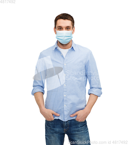 Image of young man in protective medical mask