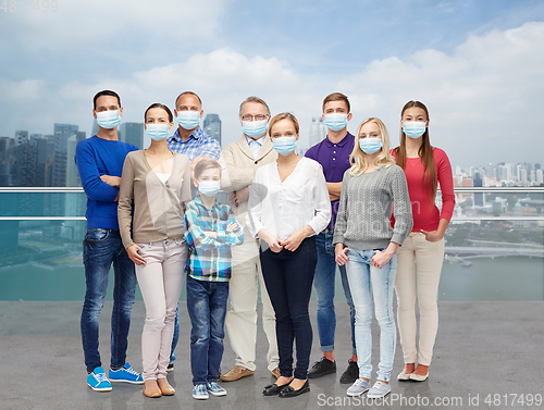 Image of group of people in medical masks in singapore