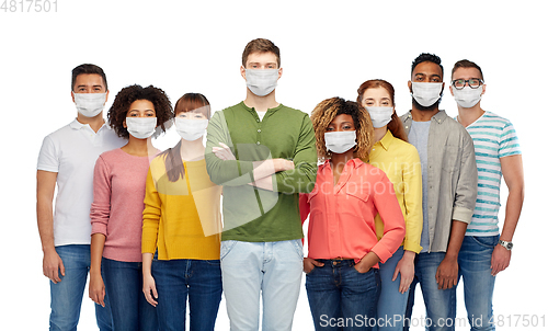 Image of people in medical masks for protection from virus