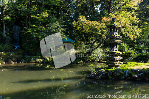 Image of Japanese garden in Kanazawa of Japan