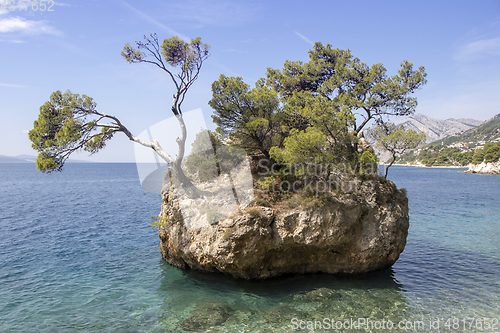 Image of Small stone islet on Punta Rata beach in Brela