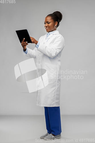 Image of african american female doctor with tablet pc