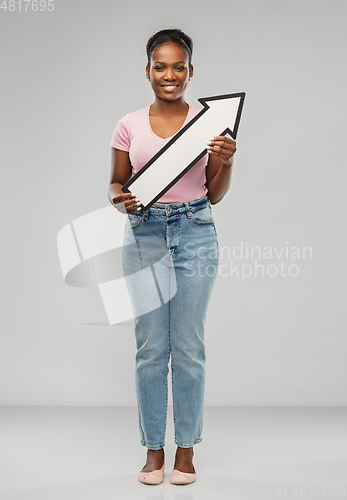 Image of african woman with arrow showing north east