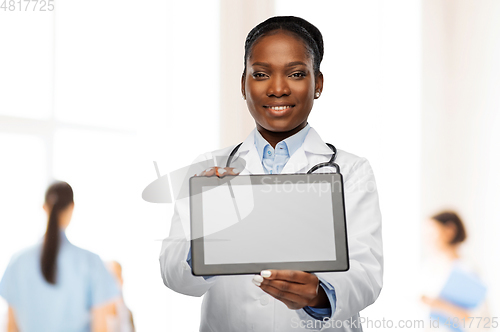 Image of african american female doctor with tablet pc