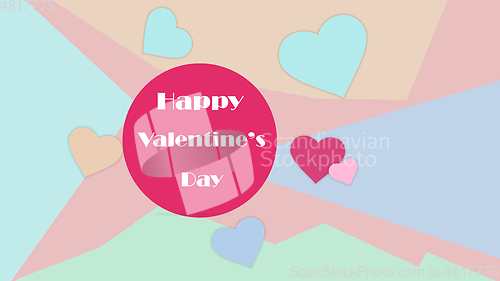 Image of Card for Saint Valentine\'s Day. Modern design, background or wallpaper
