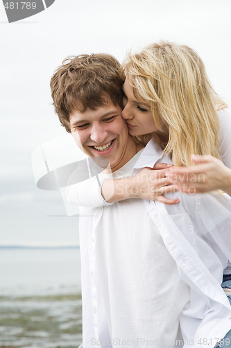 Image of Caucasian couple on the beach