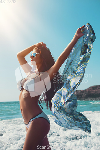 Image of beautiful girl on beach