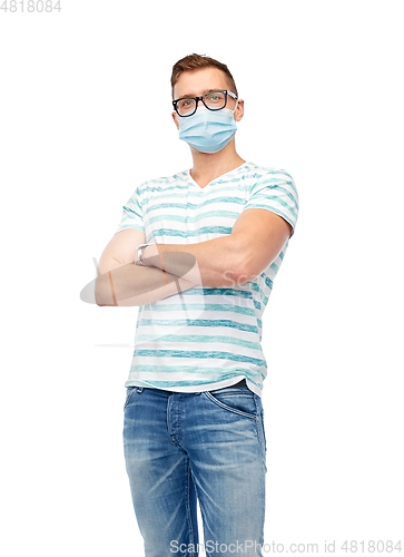 Image of young man in protective medical mask