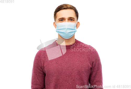 Image of young man in protective medical mask